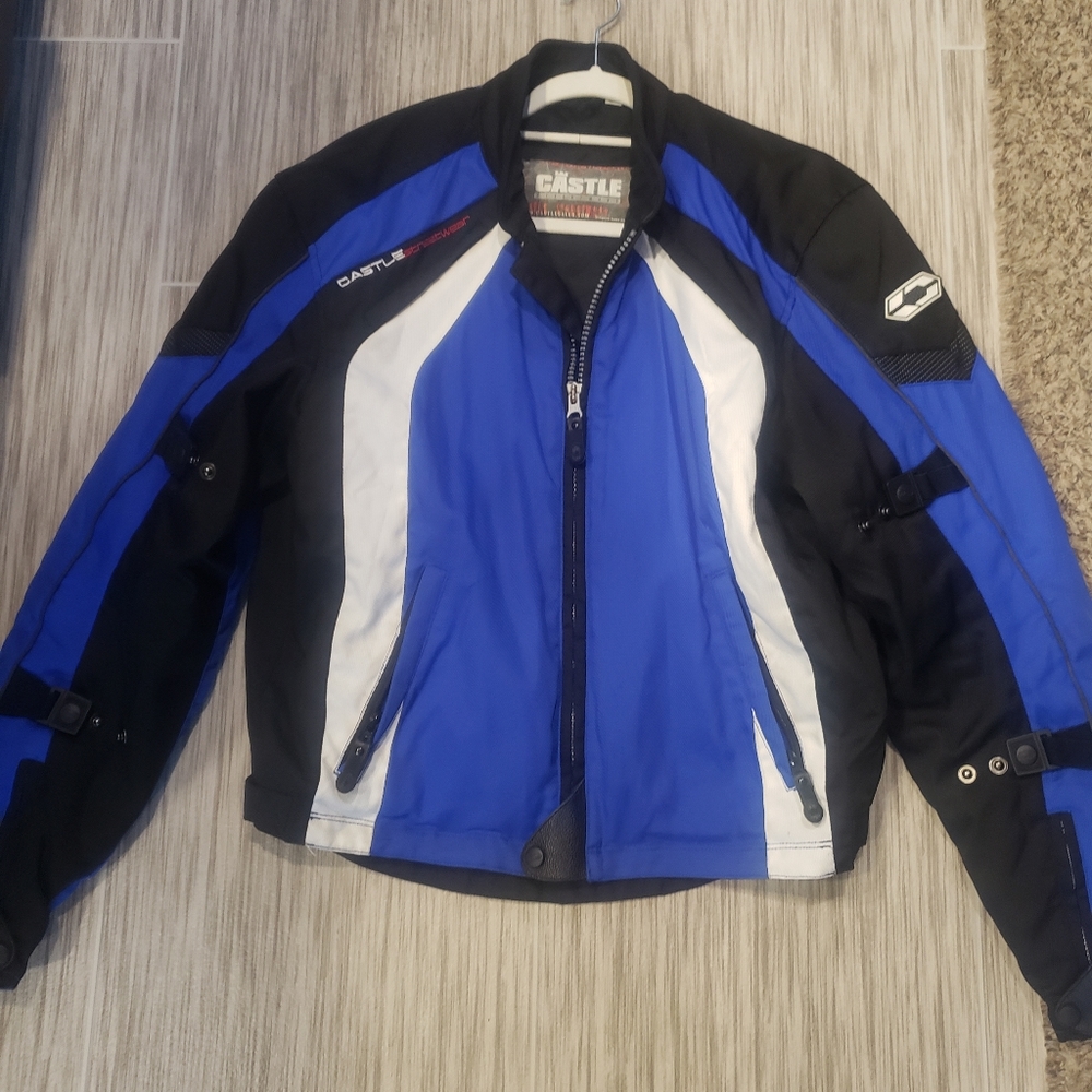 CASTLE X Street Wear Snowmobile Winter Jacket Blue Black Size Large